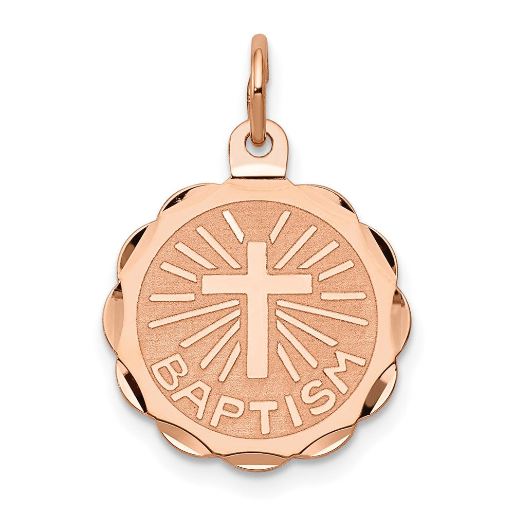 14k Rose Gold Baptism Charm