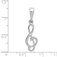 Load image into Gallery viewer, 14K White Gold Treble Clef Pendant

