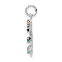 Load image into Gallery viewer, 14k White Gold Artist Palette with CZ Stones Charm
