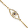 14k  AAA Diamond/Sapphire Evil Eye w/ 1in Ext.Bracelet