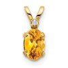 14k Diamond & Citrine Birthstone Pendant