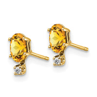 Load image into Gallery viewer, 14k Diamond &amp; Citrine Birthstone Earrings
