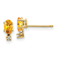 Load image into Gallery viewer, 14k Diamond &amp; Citrine Birthstone Earrings
