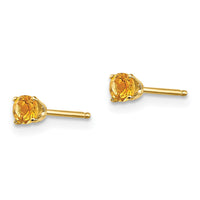 Load image into Gallery viewer, 14k 3mm November/Citrine Post Earrings
