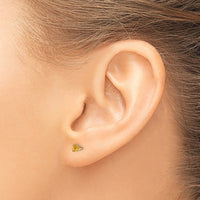 Load image into Gallery viewer, 14k 3mm November/Citrine Post Earrings
