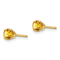 Load image into Gallery viewer, 14k 4mm November/Citrine Post Earrings
