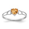 14k White Gold Citrine Birthstone Ring