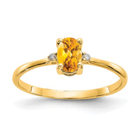 Load image into Gallery viewer, 14k Diamond &amp; Citrine Birthstone Ring
