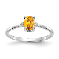 Load image into Gallery viewer, 14k White Gold Diamond &amp; Citrine Birthstone Ring
