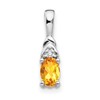 14k White Gold Citrine and Diamond Pendant