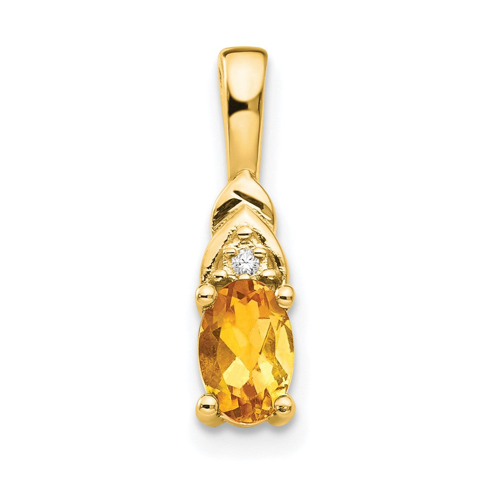 14k Citrine and Diamond Pendant