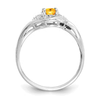 Load image into Gallery viewer, 14k White Gold Citrine and Diamond Ring
