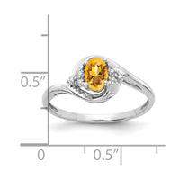 Load image into Gallery viewer, 14k White Gold Citrine and Diamond Ring
