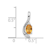 Load image into Gallery viewer, 14k White Gold Citrine and Diamond Pendant
