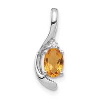 Load image into Gallery viewer, 14k White Gold Citrine and Diamond Pendant
