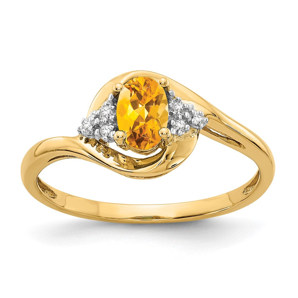 14k Citrine and Diamond Ring