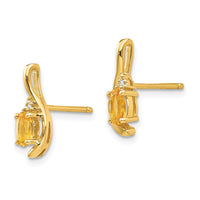 Load image into Gallery viewer, 14k Citrine and Diamond Post Earrings
