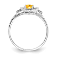 Load image into Gallery viewer, 14k White Gold Citrine and Diamond Heart Ring
