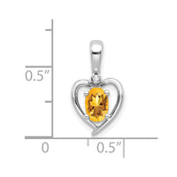 Load image into Gallery viewer, 14k White Gold Citrine and Diamond Heart Pendant
