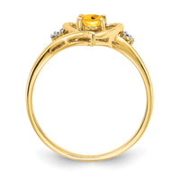 Load image into Gallery viewer, 14k Citrine and Diamond Heart Ring

