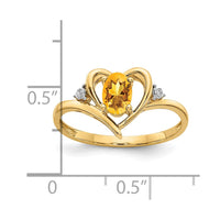 Load image into Gallery viewer, 14k Citrine and Diamond Heart Ring

