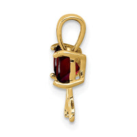 Load image into Gallery viewer, 14k Gold Polished Garnet Bow Pendant
