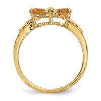 Load image into Gallery viewer, 14k Gold Polished Citrine Bow Ring
