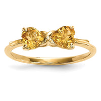 Load image into Gallery viewer, 14k Gold Polished Citrine Bow Ring
