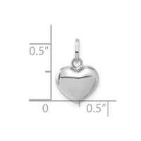 Load image into Gallery viewer, 14k White Gold 3D Puffed Heart Pendant
