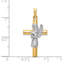 Load image into Gallery viewer, 14K Two-Tone Angel and Cross Pendant
