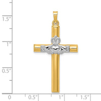 Load image into Gallery viewer, 14k Two-tone Claddagh Cross Pendant
