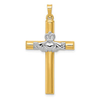 Load image into Gallery viewer, 14k Two-tone Claddagh Cross Pendant

