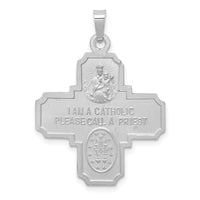 Load image into Gallery viewer, 14k White Gold Four Way Medal Pendant
