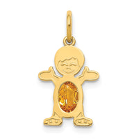 Load image into Gallery viewer, 14K Boy 6x4 Oval Genuine Citrine-November
