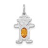 14K White Gold Girl 6x4 Oval Genuine Citrine-November