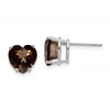 14kw 8mm Heart Checker-Cut Smoky Quartz Earring