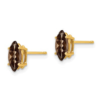 Load image into Gallery viewer, 14k 8x4 Marquise Checker-Cut Smoky Quartz Earring
