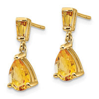Load image into Gallery viewer, 14k Gold Citrine Dangle Post Earrings
