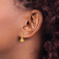Load image into Gallery viewer, 14k Gold Citrine Dangle Post Earrings
