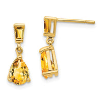 Load image into Gallery viewer, 14k Gold Citrine Dangle Post Earrings
