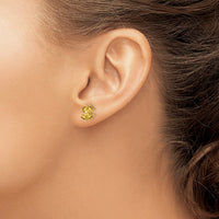 Load image into Gallery viewer, 14k Heart-shaped Citrine Flower Post Earrings
