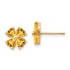 14k Heart-shaped Citrine Flower Post Earrings