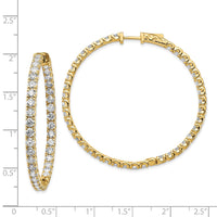 Load image into Gallery viewer, 14k Diamond Round Hoop w/Safety Clasp Earrings
