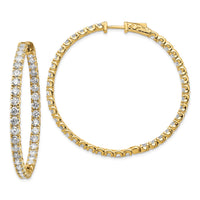 Load image into Gallery viewer, 14k Diamond Round Hoop w/Safety Clasp Earrings
