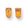 14k 6x4mm Emerald Cut Citrine earring