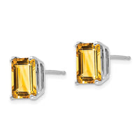 Load image into Gallery viewer, 14k White Gold 9x7mm Emerald Cut Citrine Earrings
