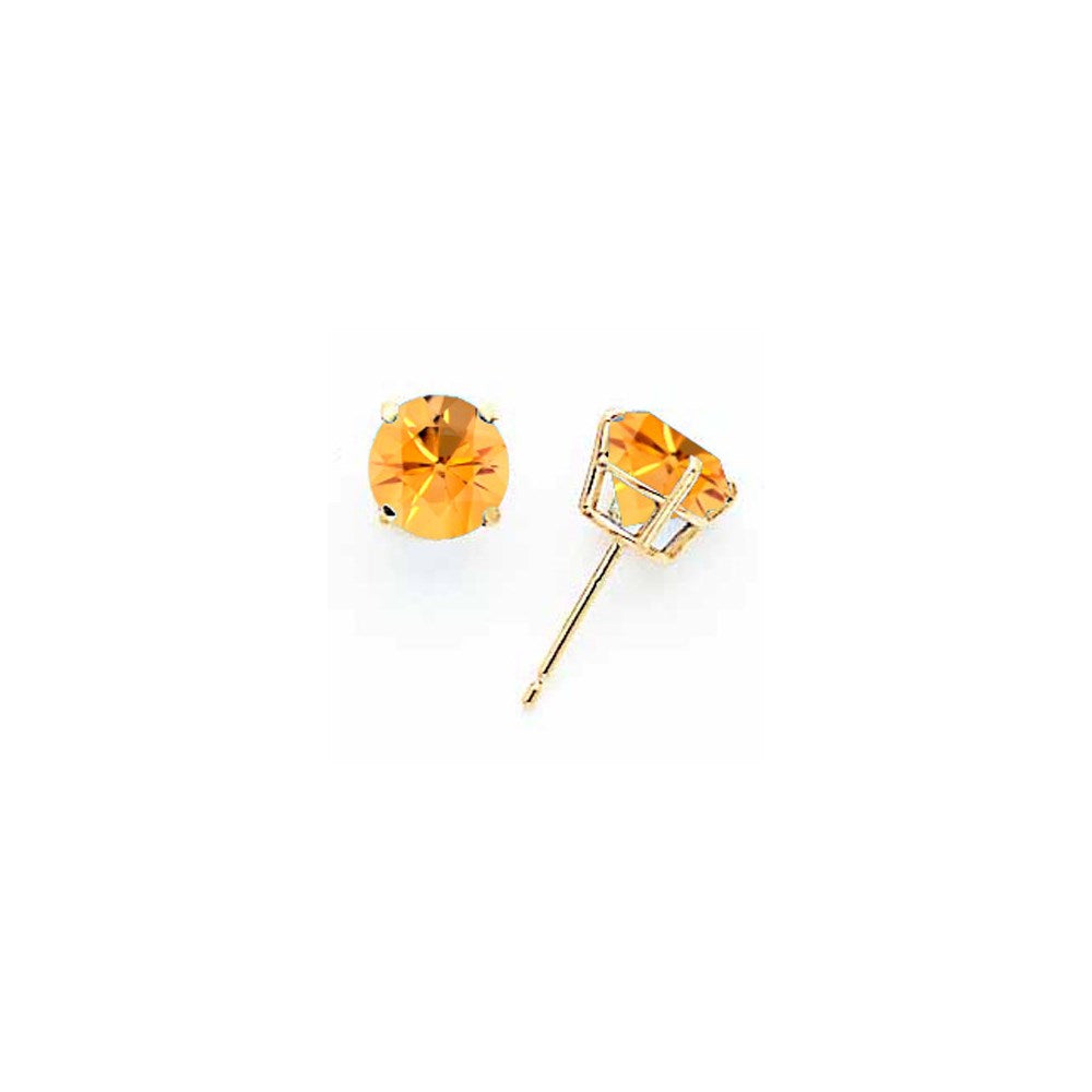 14k 7mm Citrine earring