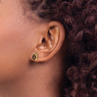 Load image into Gallery viewer, 14k 7x5 Pear Smoky Quartz Earrings
