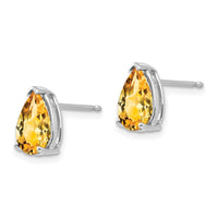 Load image into Gallery viewer, 14k White Gold 9x6mm Pear Citrine Earrings
