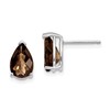 14kw 9x6 Pear Checker-Cut Smoky Quartz Earrings